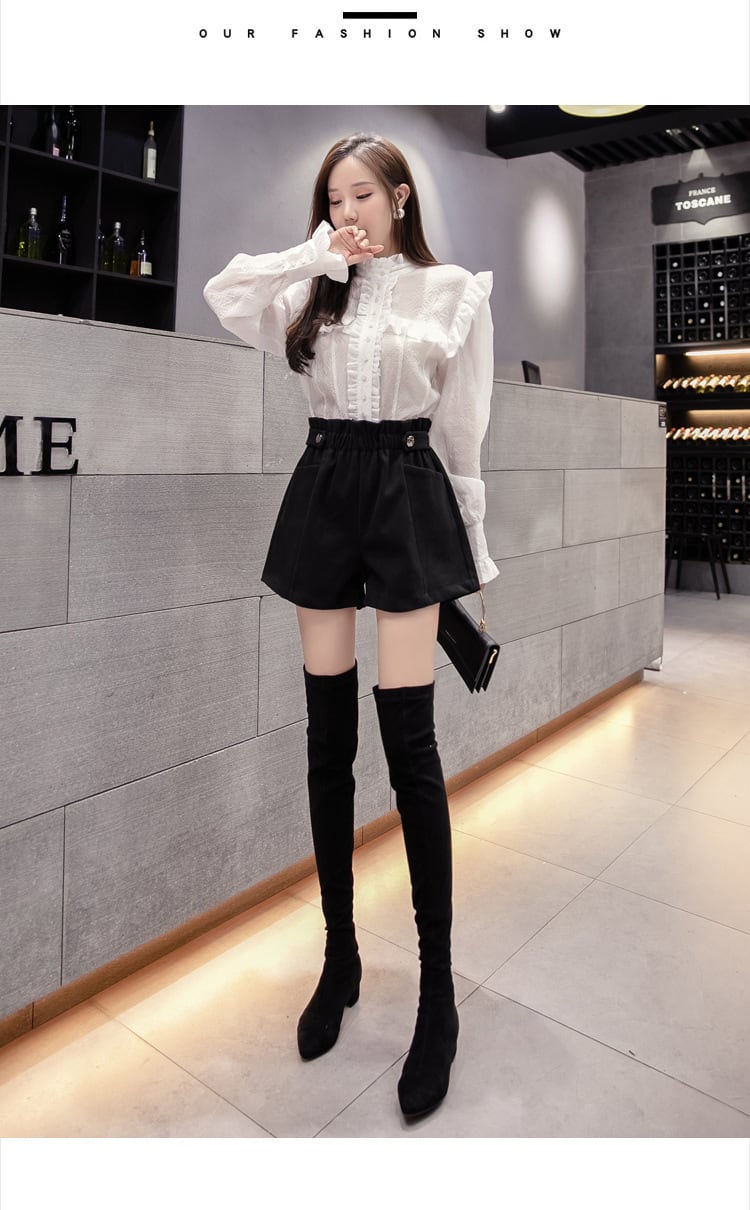 【bottoms】絶対欲しい!気質満点秋冬新作厚手ルーズ着痩せAラインショートパンツ G3261