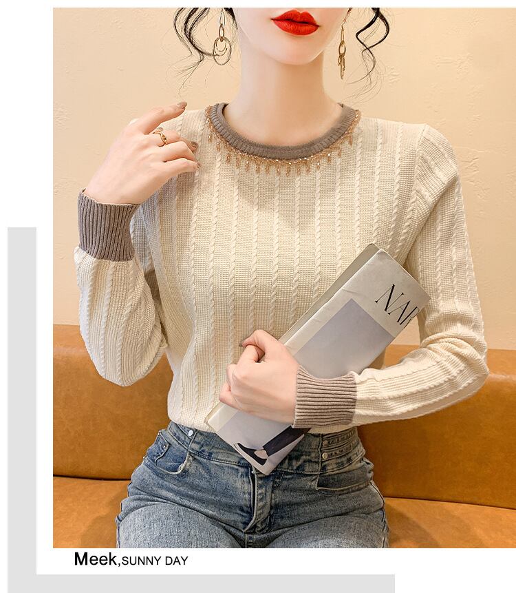【tops】クルーネックニットトップス　M27423
