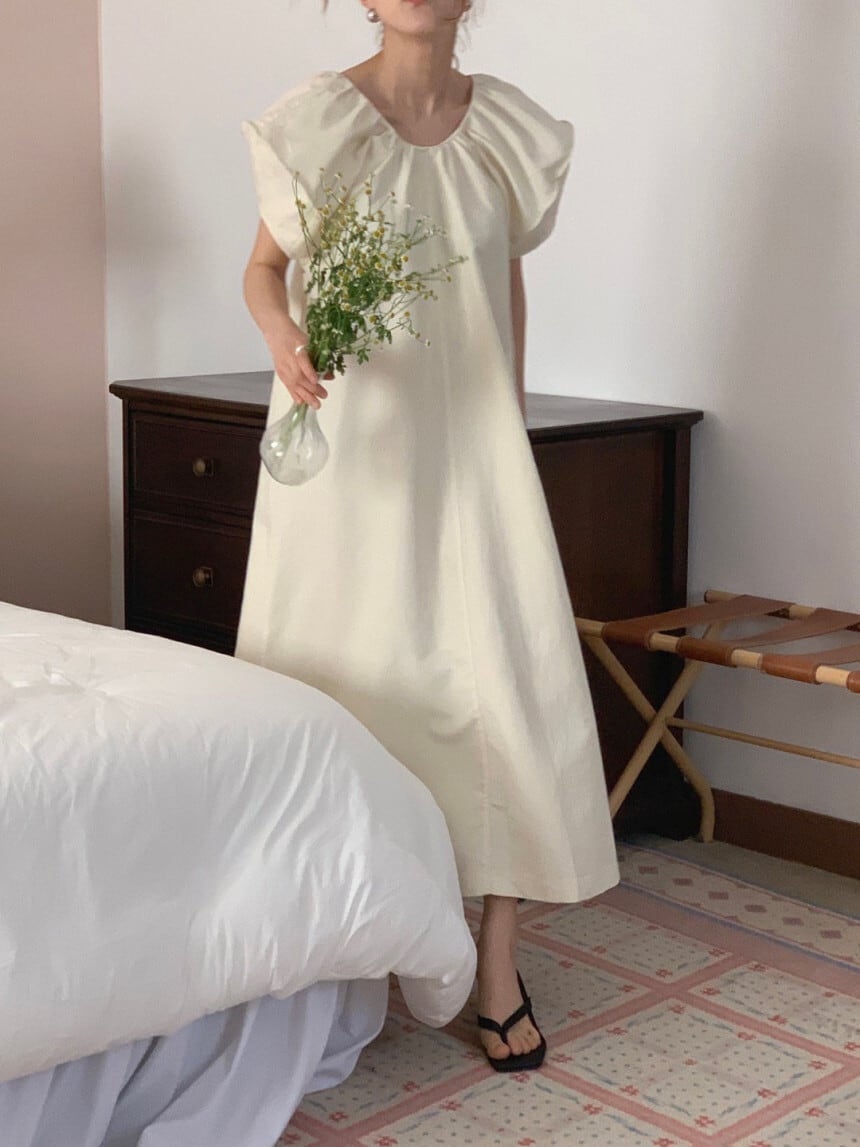 【dress】パフスリーブワンピース　M24627