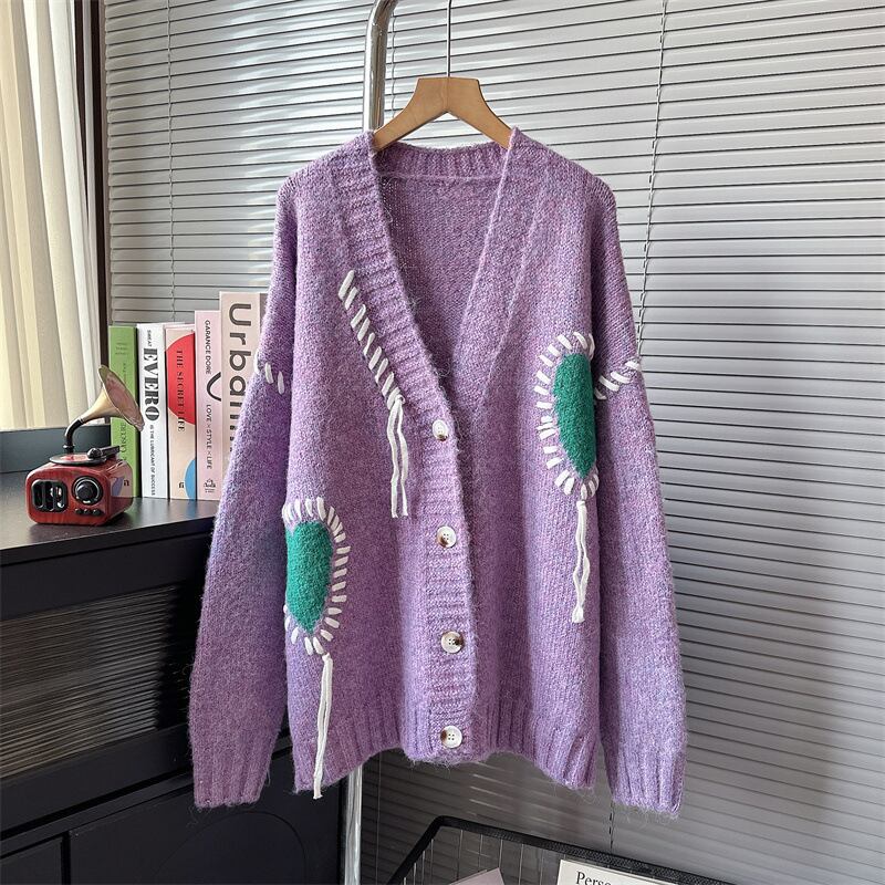 【outer】Vネックニットカーデ　M19102