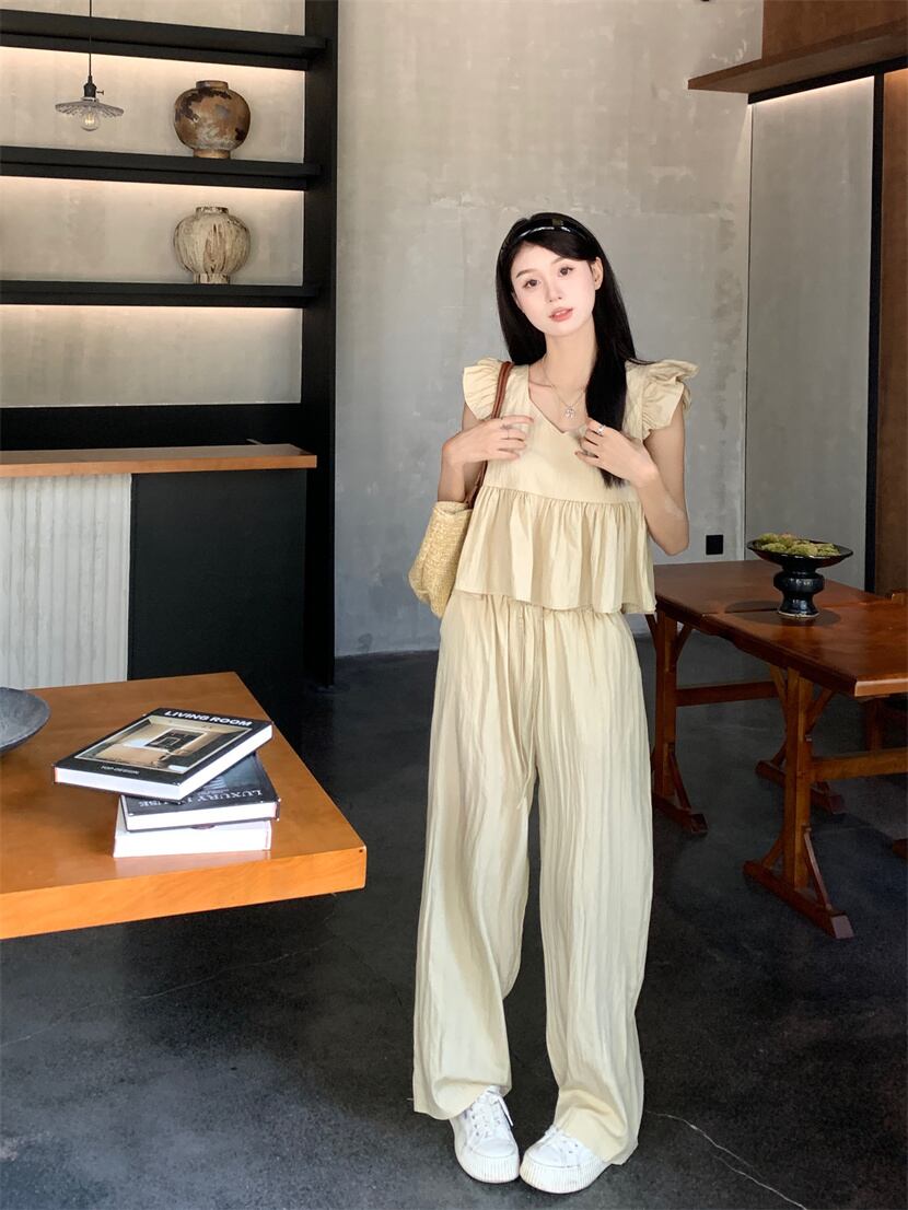 【set】ブラウス+ガウチョパンツ２点セットG21523