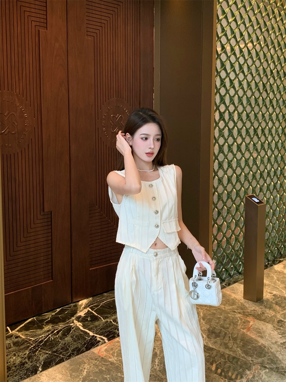 【set】ジレ×ワイドパンツセット　M24277