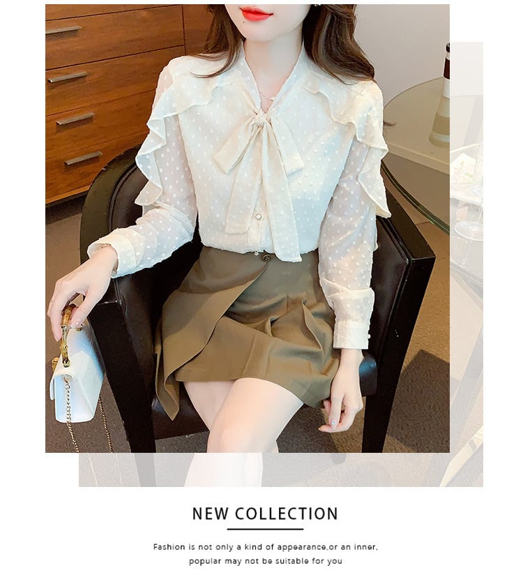 【tops】フリルシャツトップス　M25730