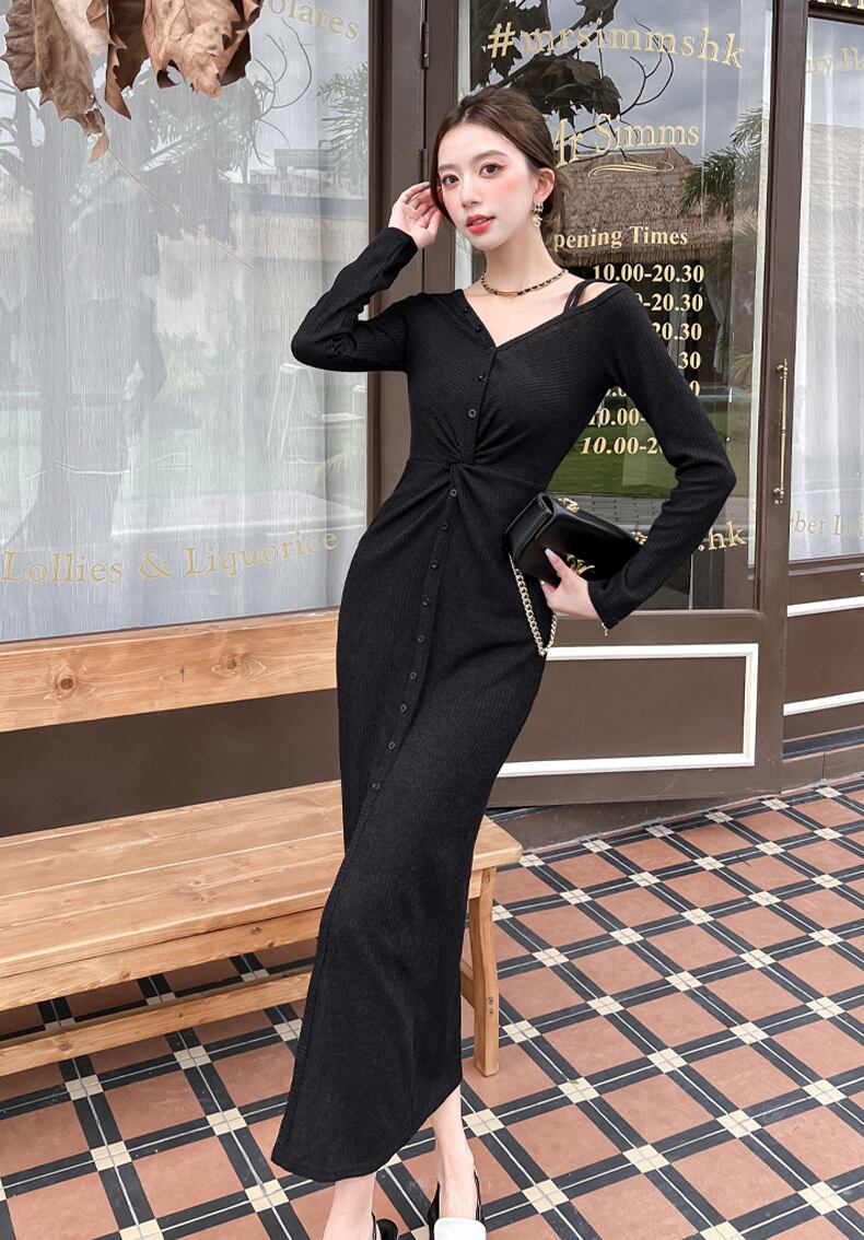 【dress】ニットワンピース Q7042
