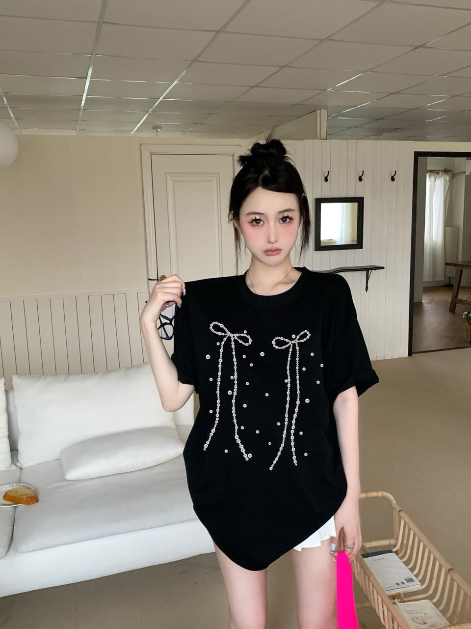 【tops】ビジューTシャツ　M24858