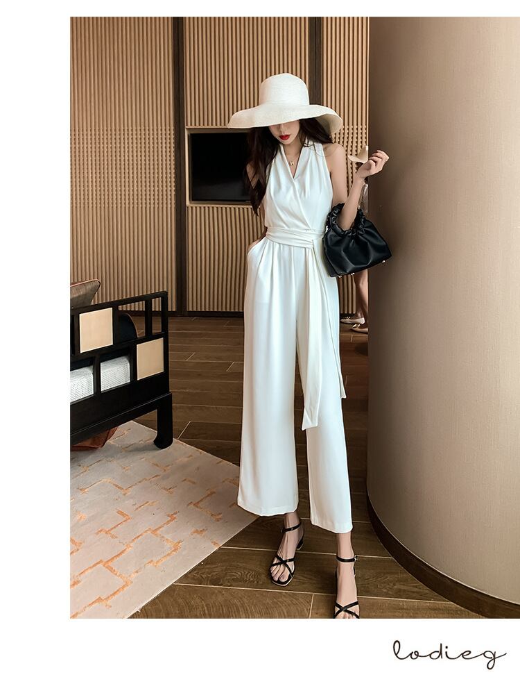 【set】気質満点レトロ夏着痩せハイウエストオールインワン G0709