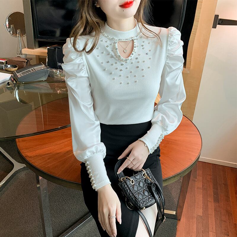 【tops】パールカットワークトップス　M29382