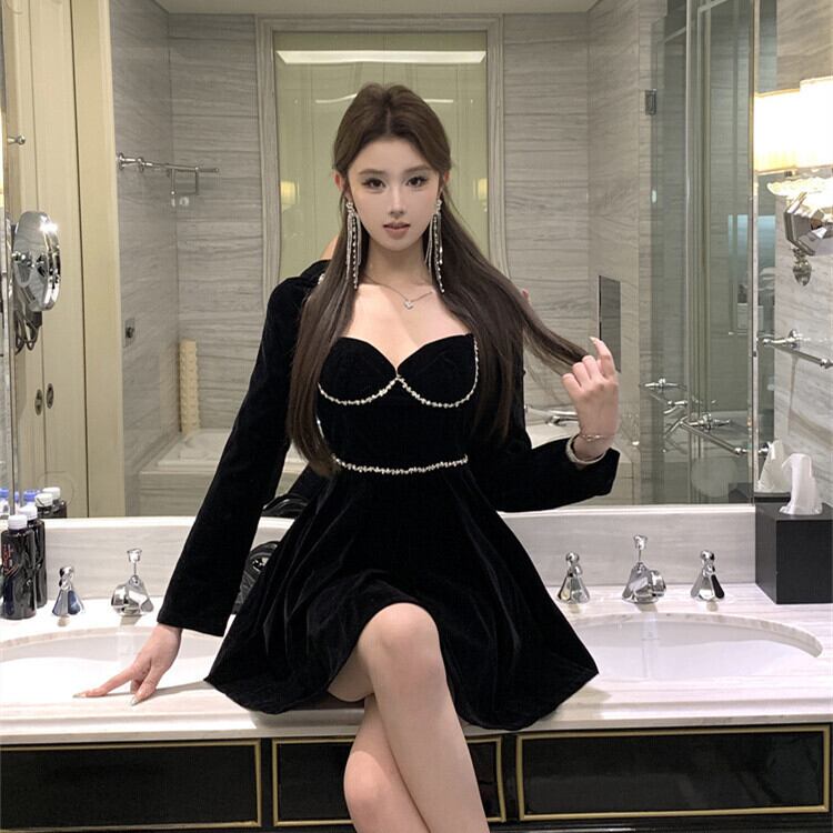 【dress】ビジューデートワンピース　M27806