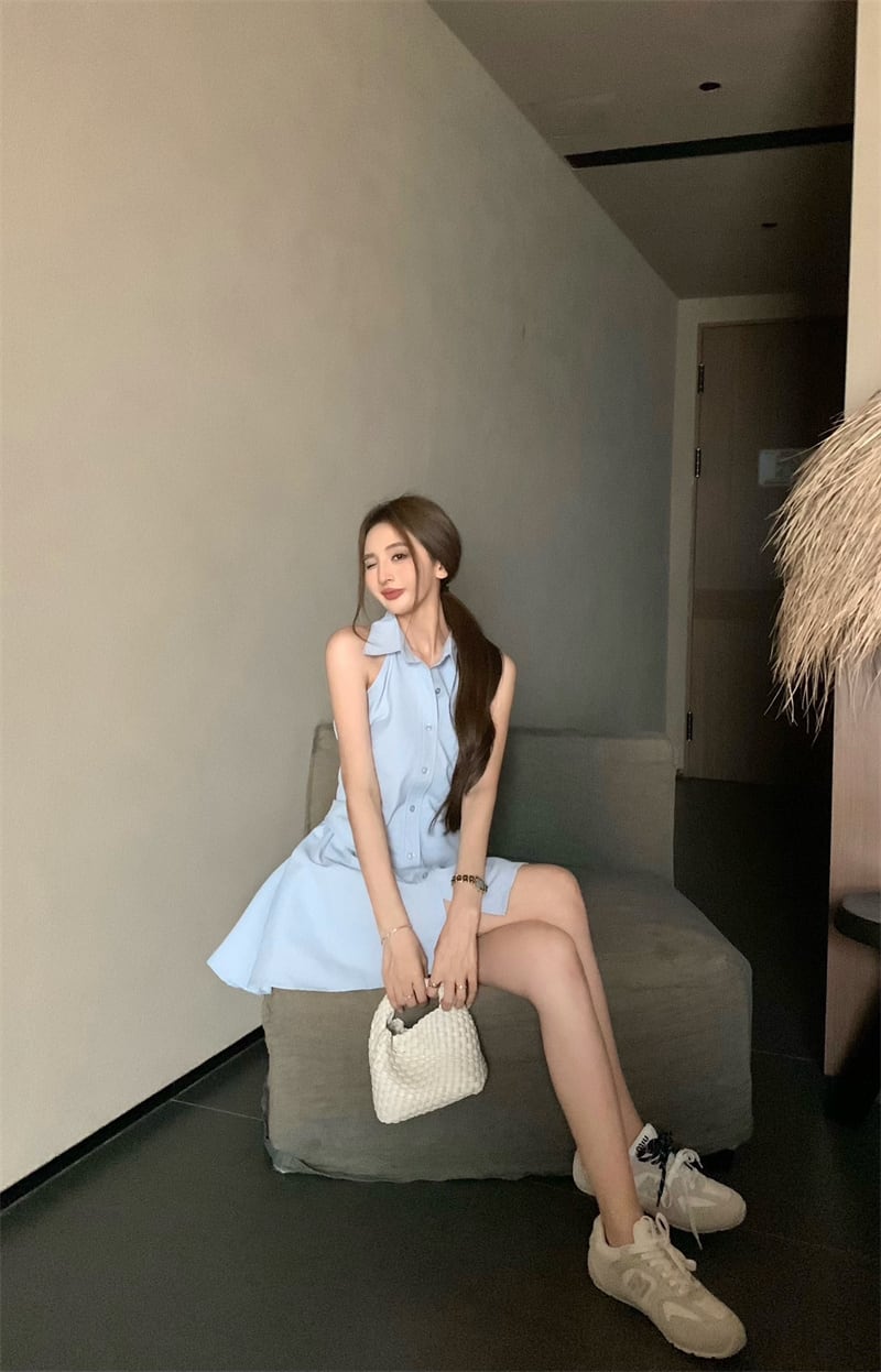 【dress】ノースリーブシャツワンピース　M24539