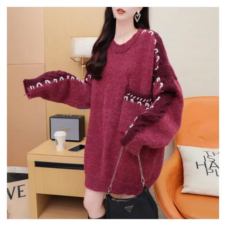 【tops】クルーネックニットセーター　M27713
