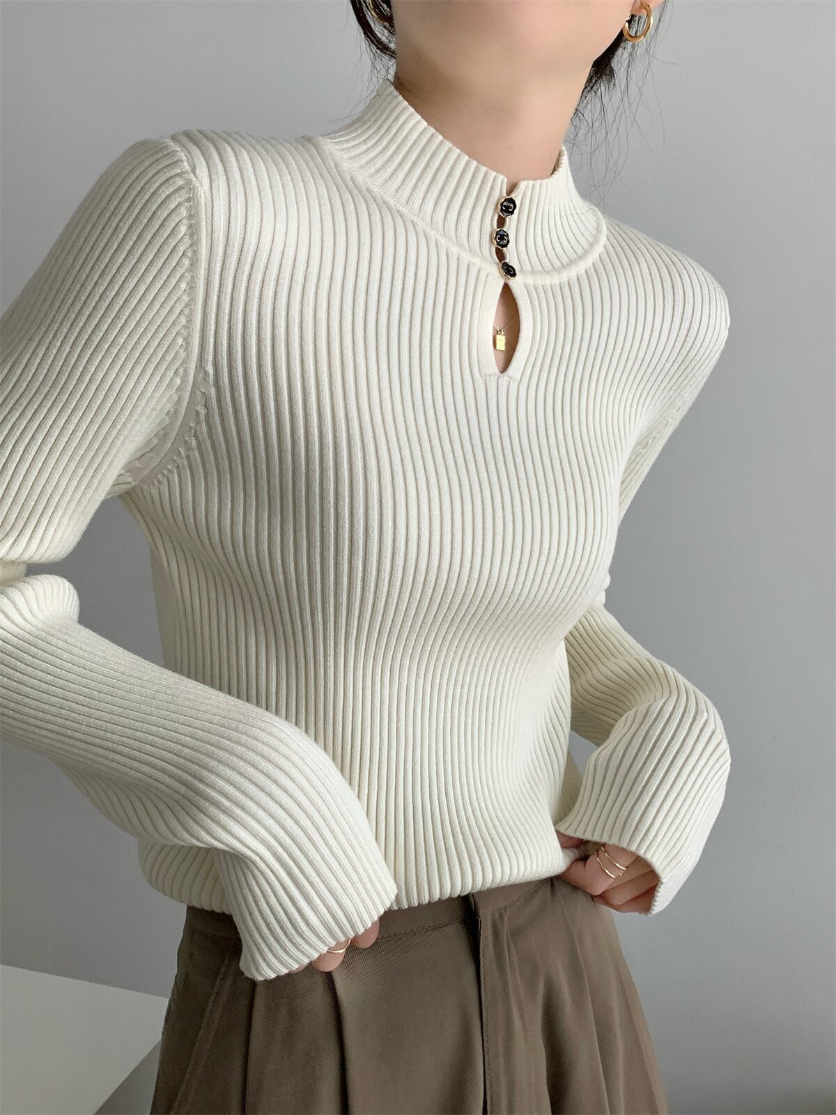 【tops】ニットトップス　M27664