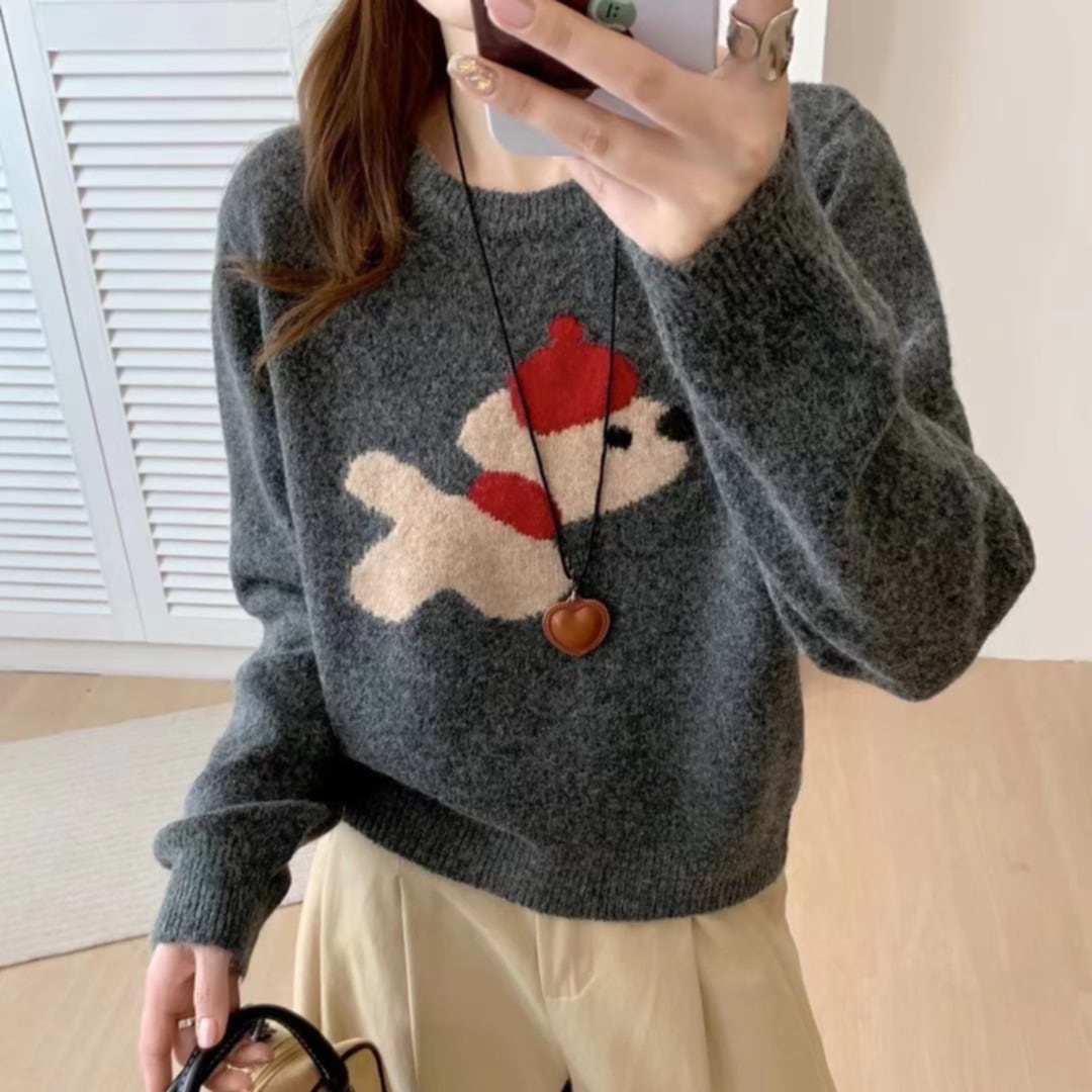 【tops】クルーネックニットセーター　M28824