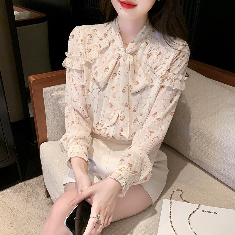 【tops】リボン付きシャツトップス　M18727