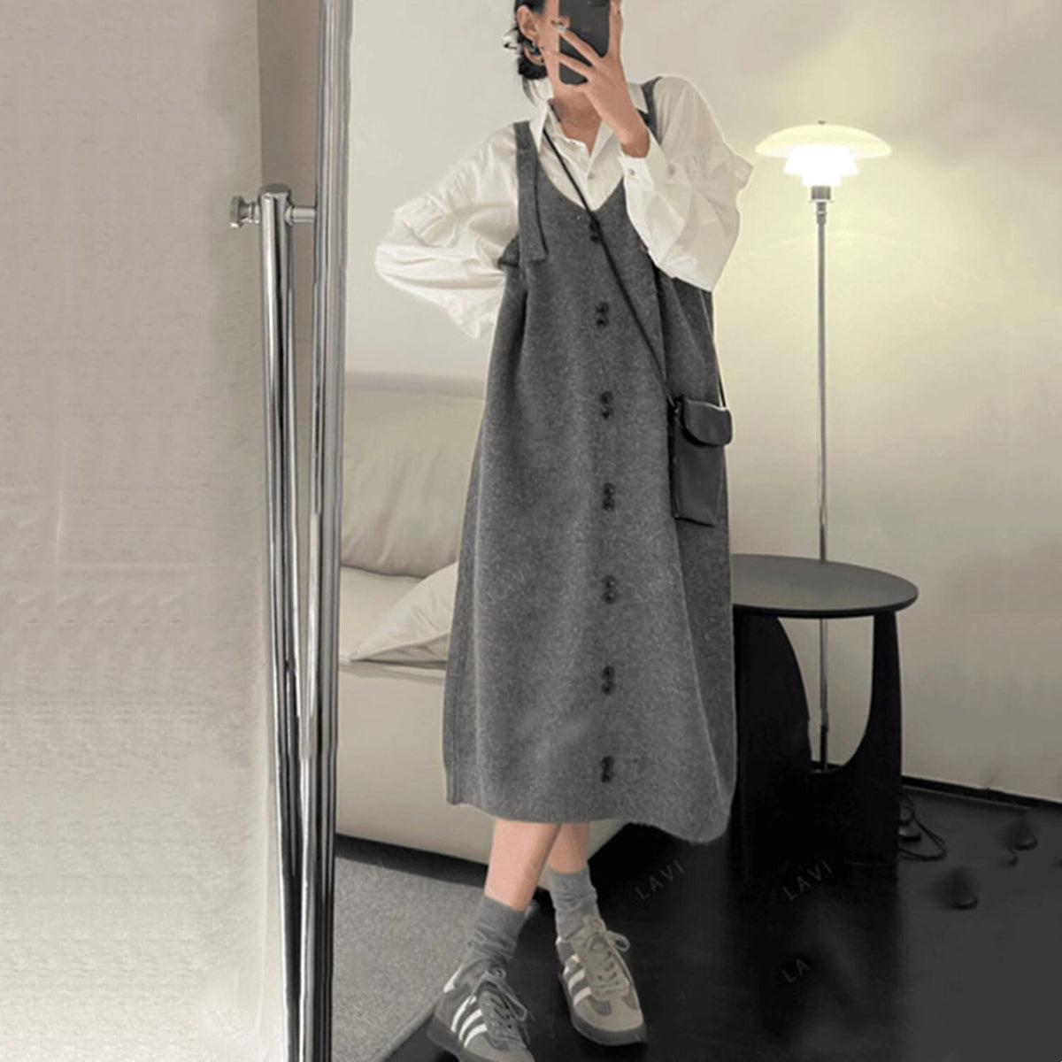 【dress】ボタンデザインベストワンピース　N2711