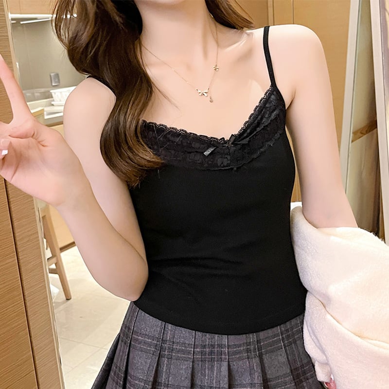 【tops】レースキャミソール　M25125