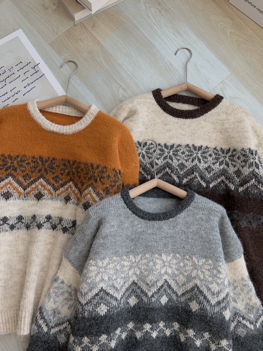 【tops】ジャカードニットセーター　M27106