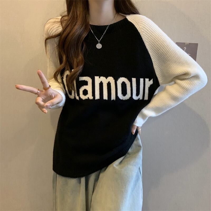 【tops】クルーネックニットセーター　M19085