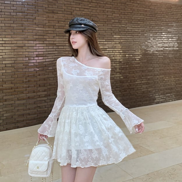 【dress】レース切り替えワンピース　M29873