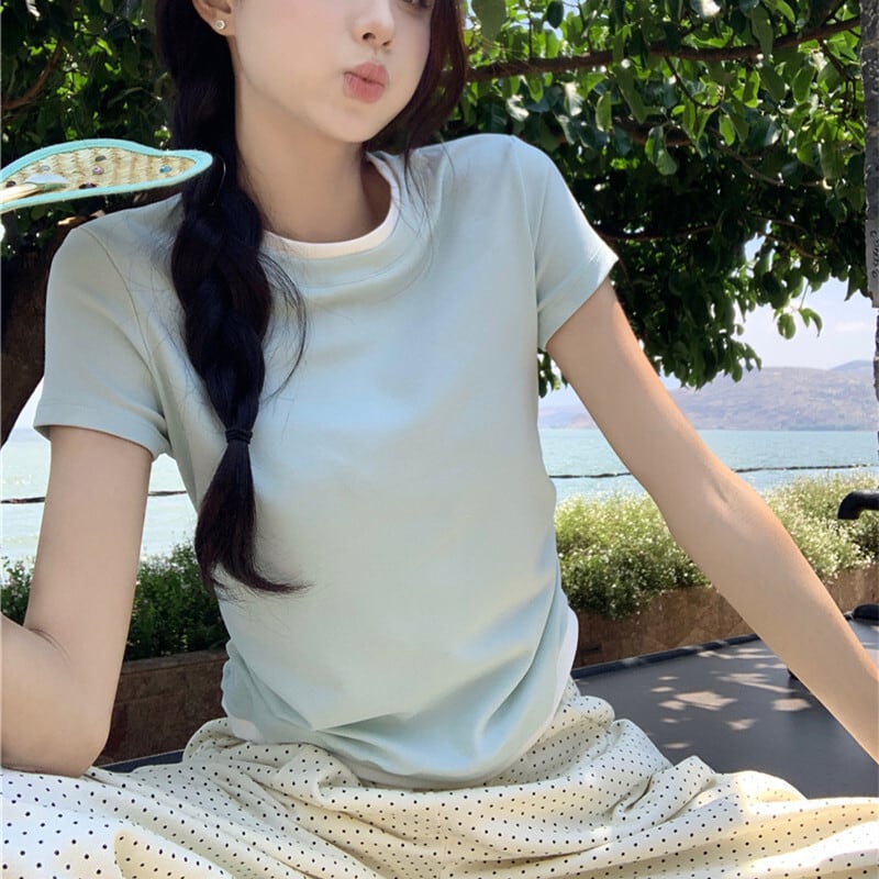 【tops】切り替えTシャツ　M25122