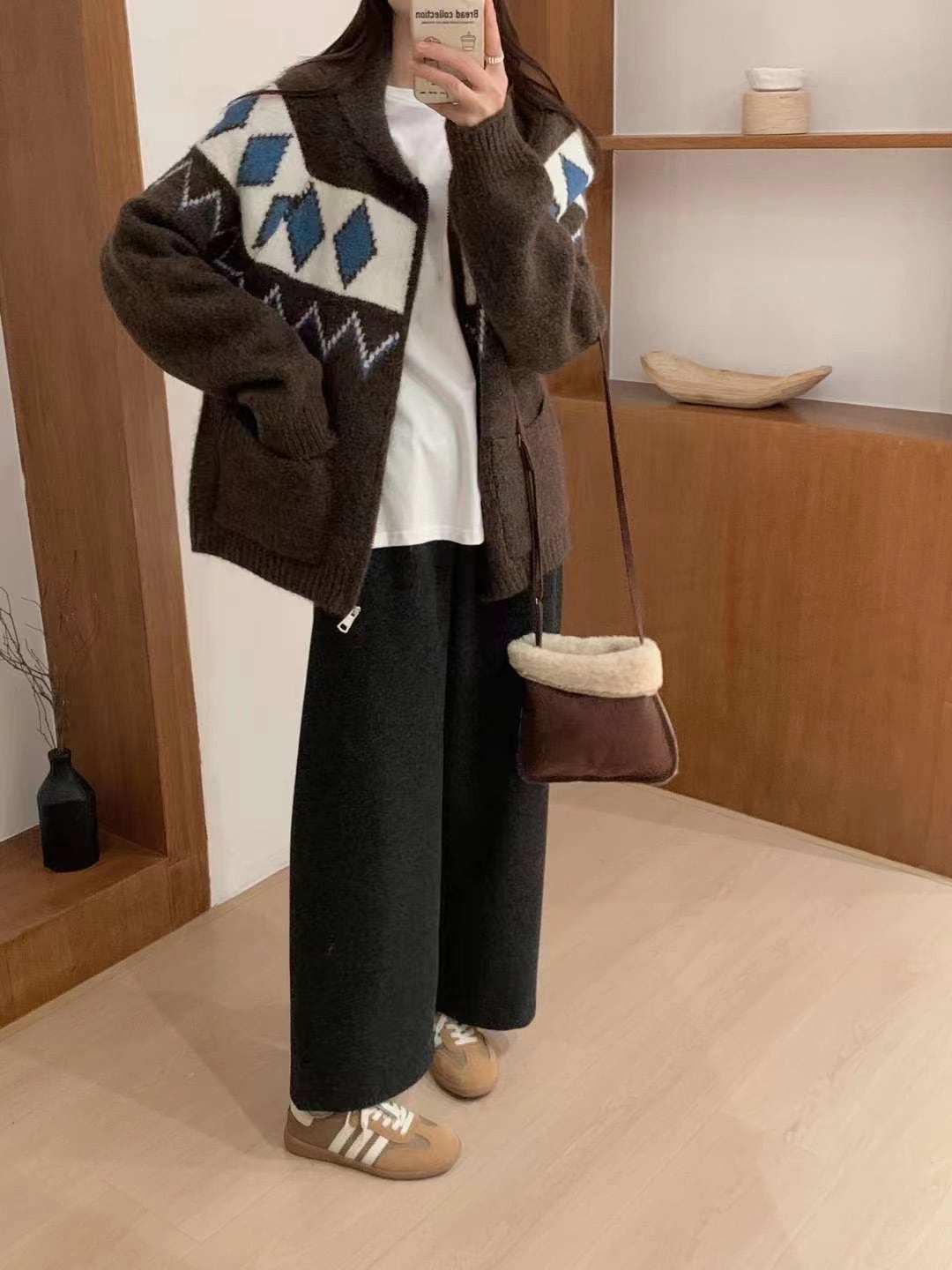 【outer】ファスナーニットカーデ　M26357