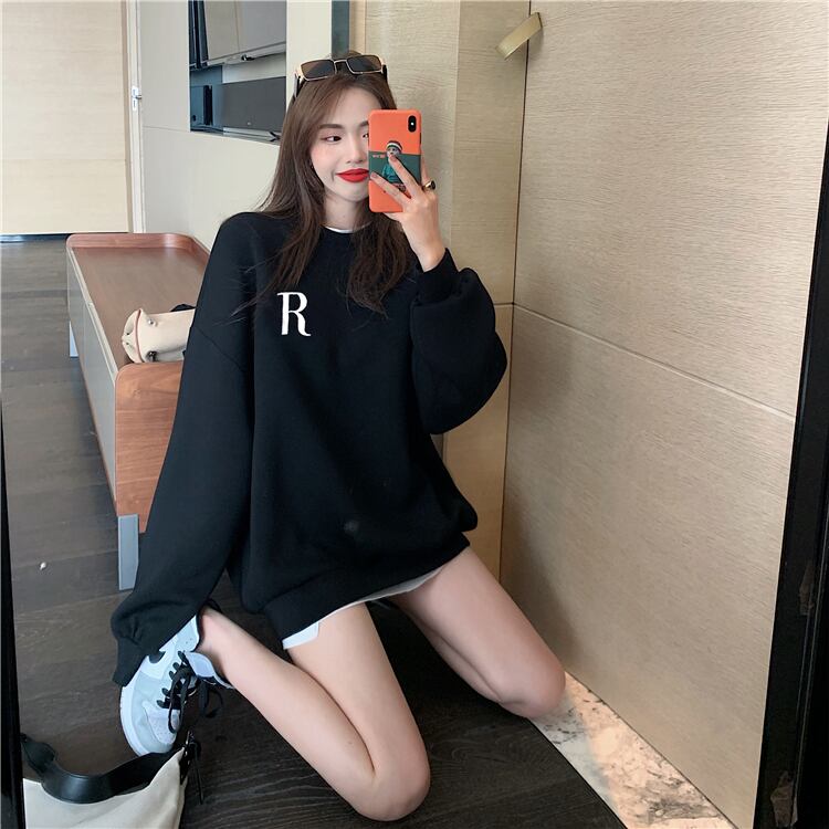 【tops】オシャレ度満点〜気質満点トップス長袖英字柄ラウンドネックINS風パーカー G9174