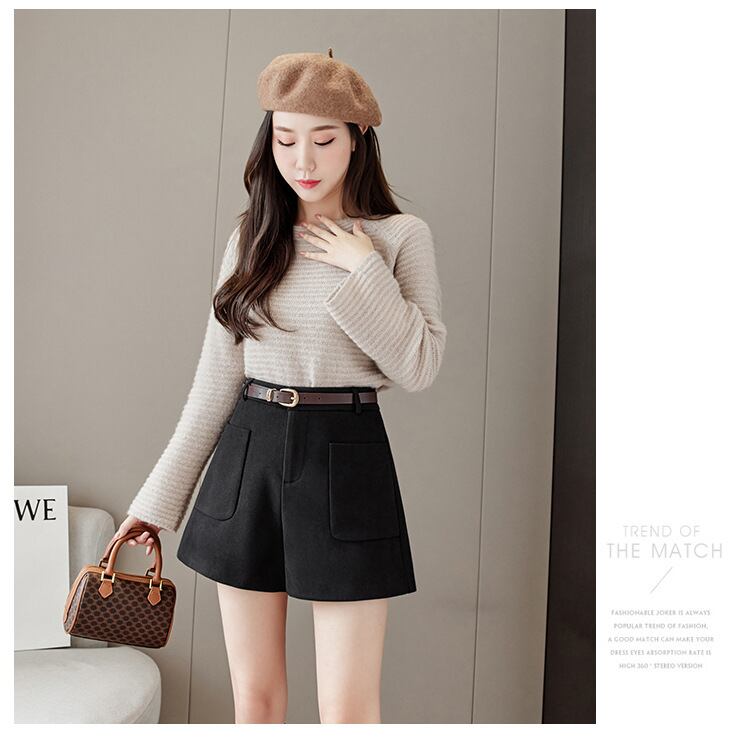 【bottoms】ファッション好感度UP!気質満点秋冬新作ハイウエストショートパンツ G3052