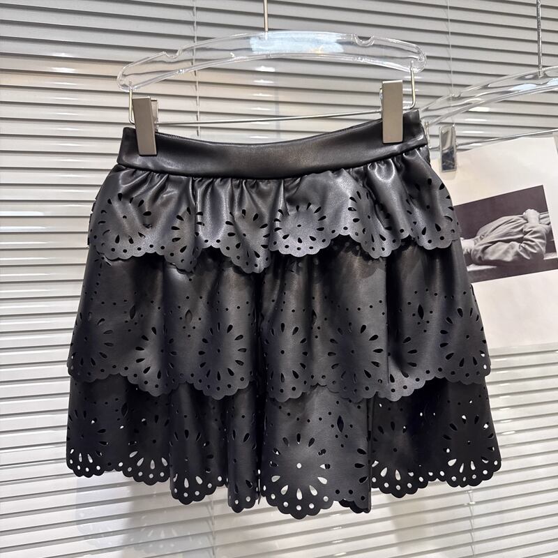 【set】カットワークレースジャケット×ティアードスカートセット Q7329