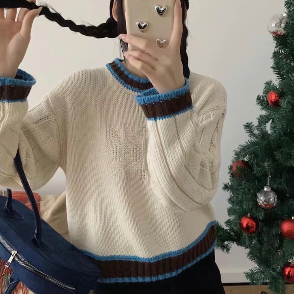 【tops】クルーネックニットセーター　M28905