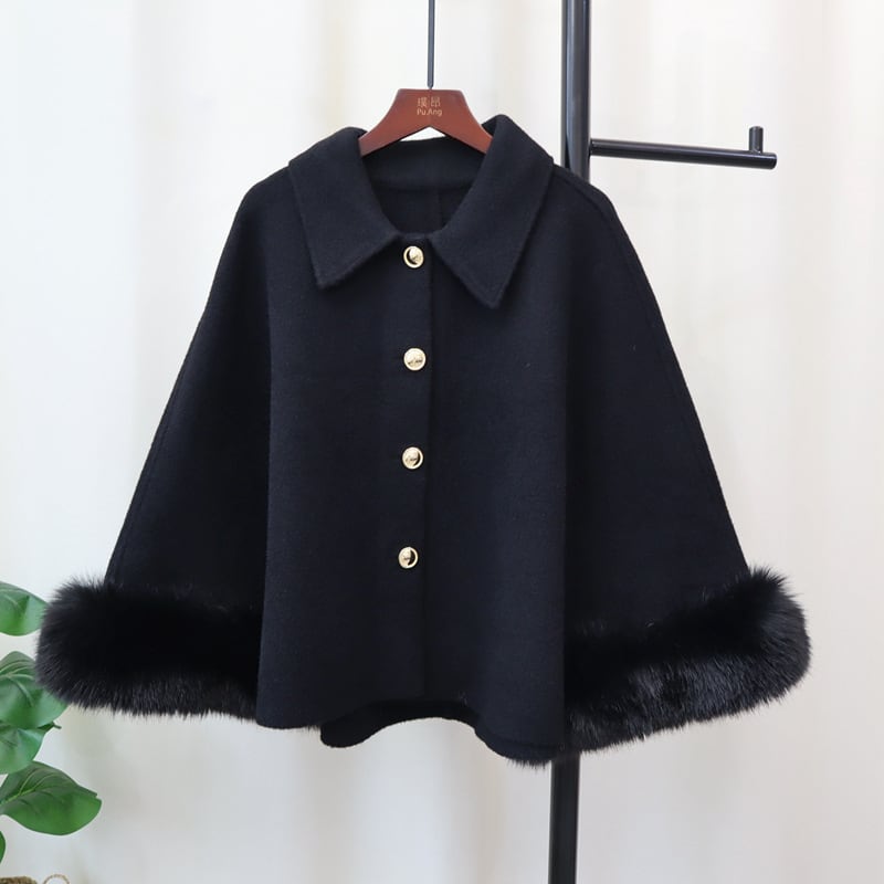【outer】袖ファーケープコート　M26079
