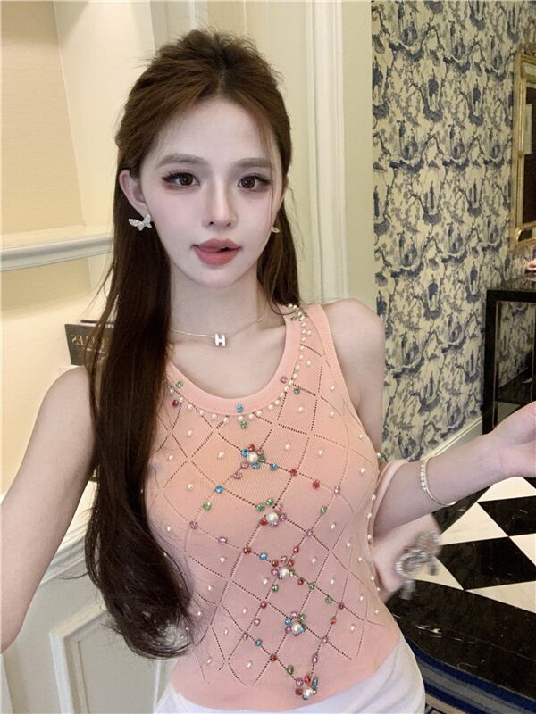 【tops】ビーズニットキャミソール G21217