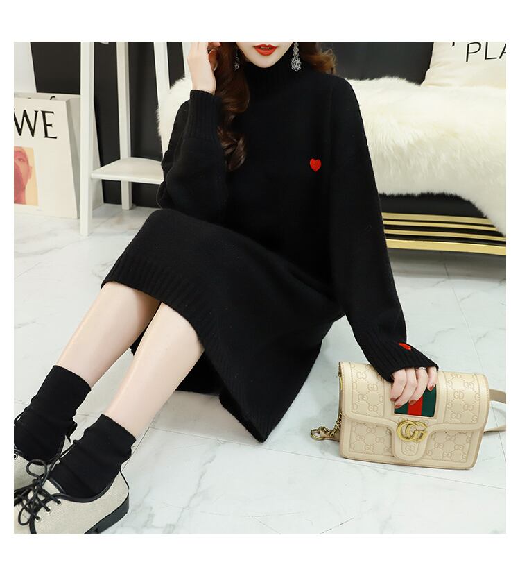 【dress】人気集中アイテム!気質満点スウィートシンプルゆったりニットワンピース G2655