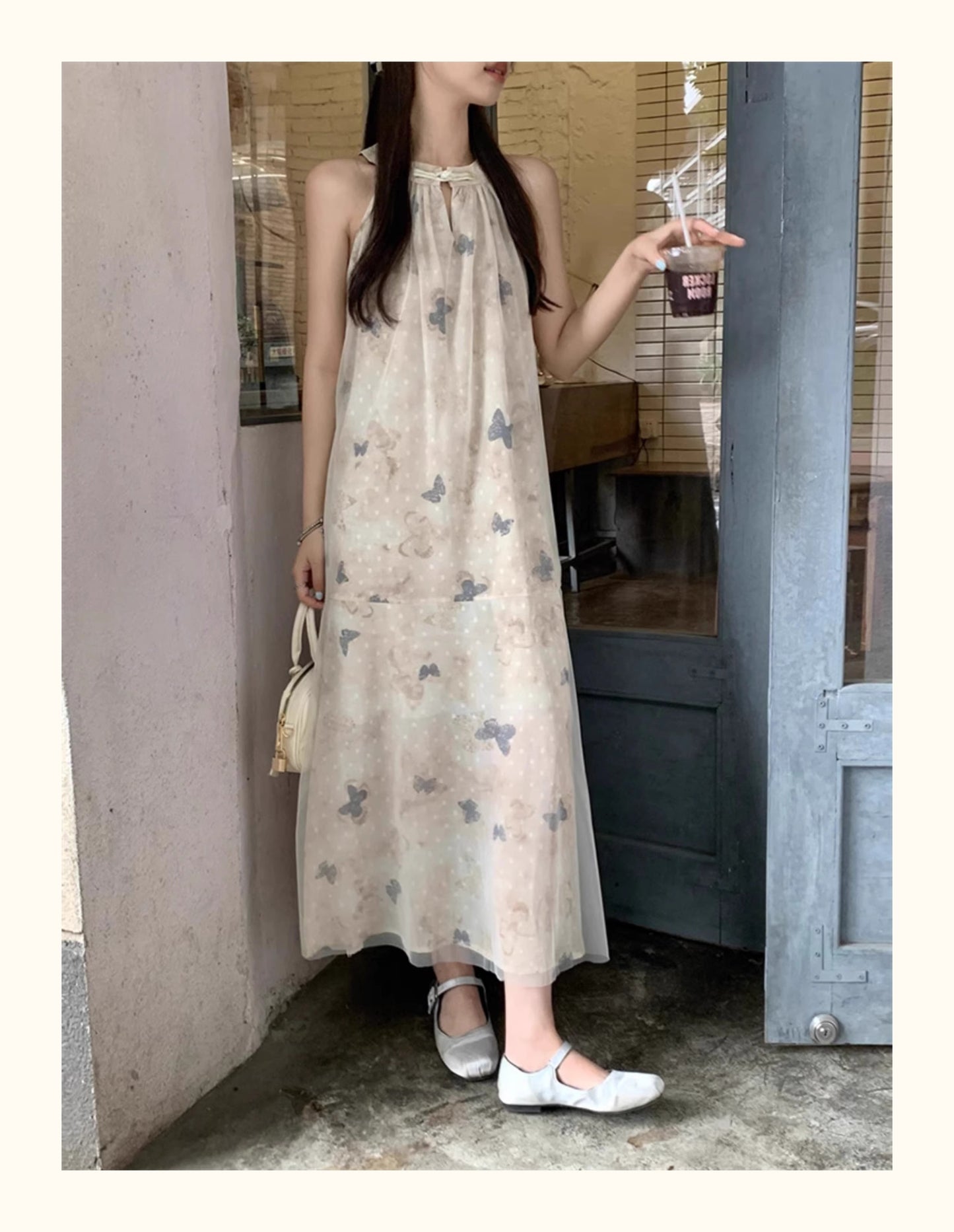 【dress】ホルターネックプリントワンピース G21520