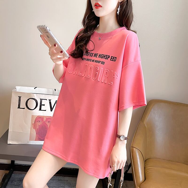 【tops】好感度満載！3色ラウンドネック半袖英字柄ファッションTシャツF0414