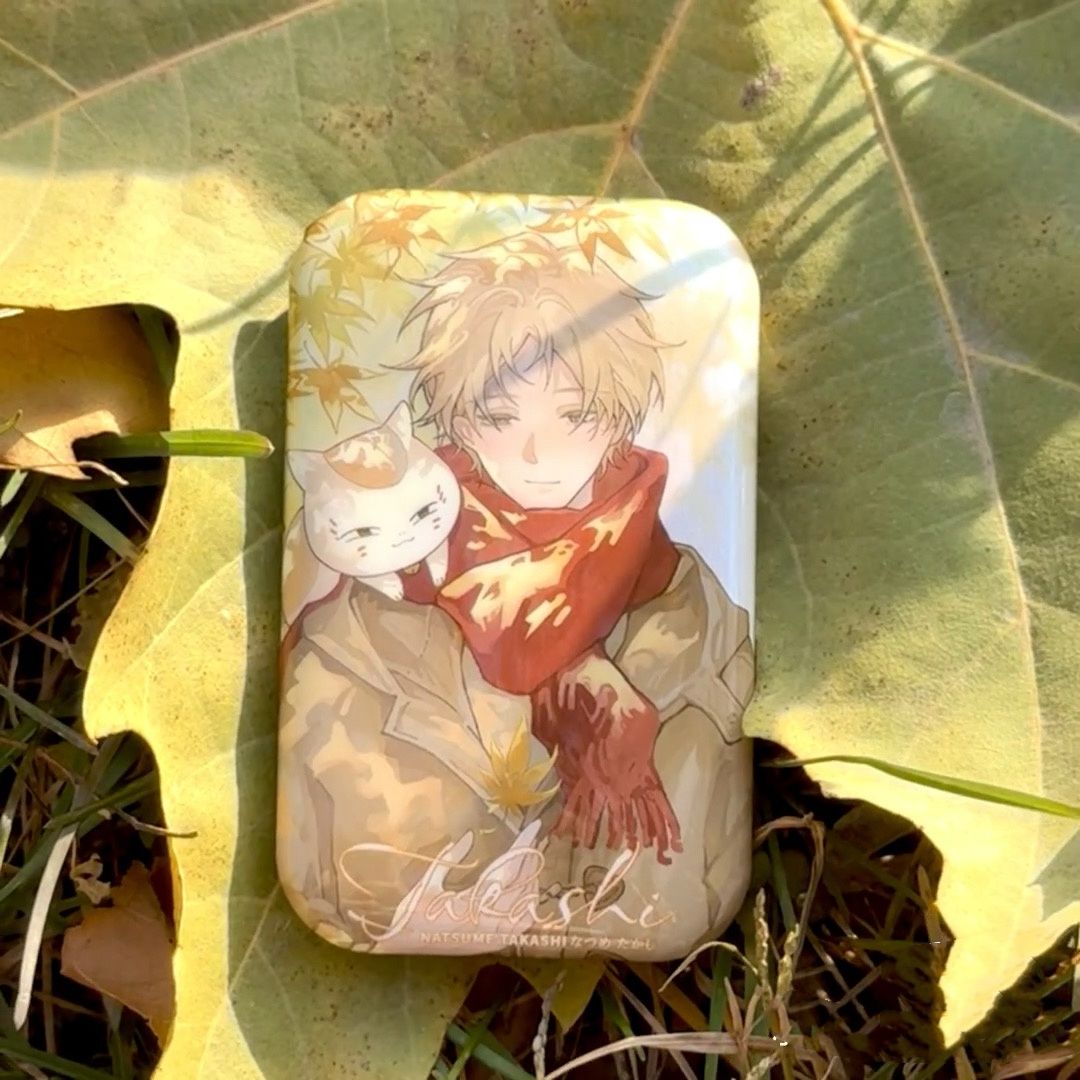 【GOODS】夏目友人帳 円形 長方形 缶バッジ Q2180