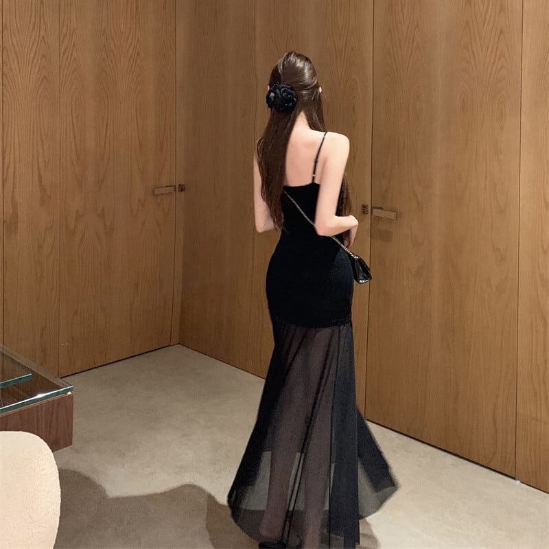 【dress】チュールコンビキャミワンピース　M29737