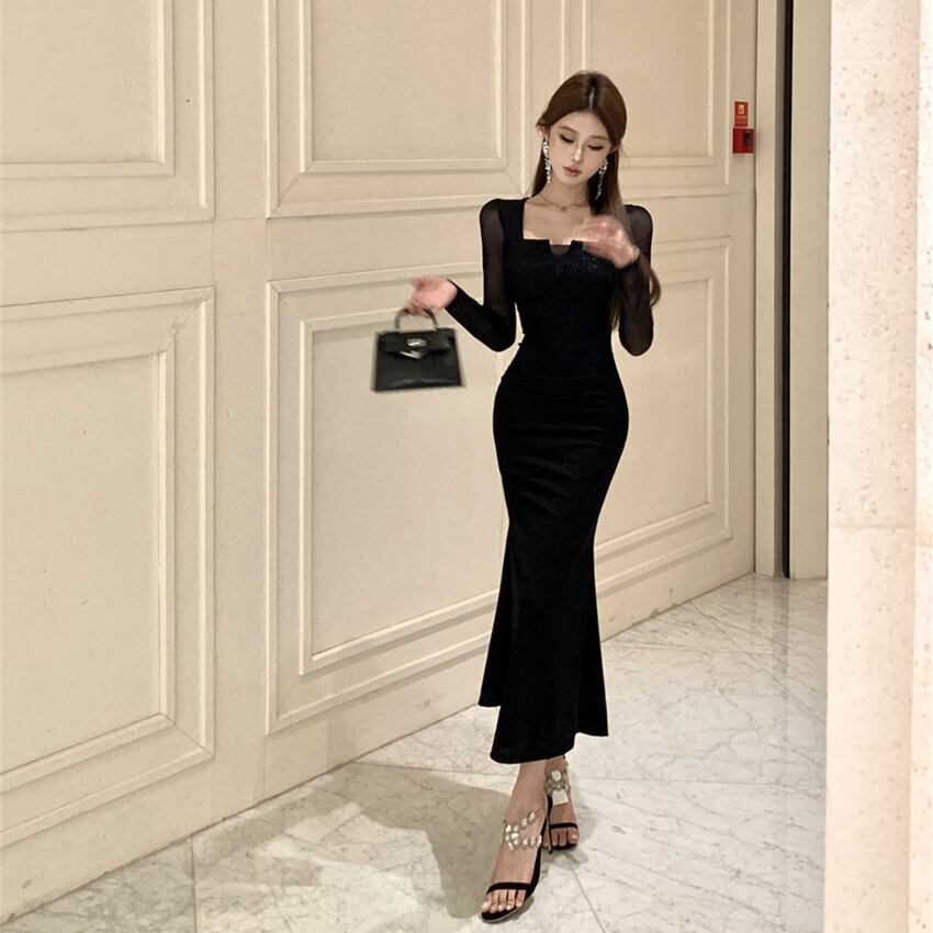 【dress】チュールドッキングワンピース　M27686