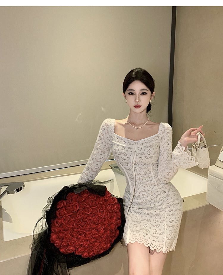 【dress】レース切り替えワンピース　M26143