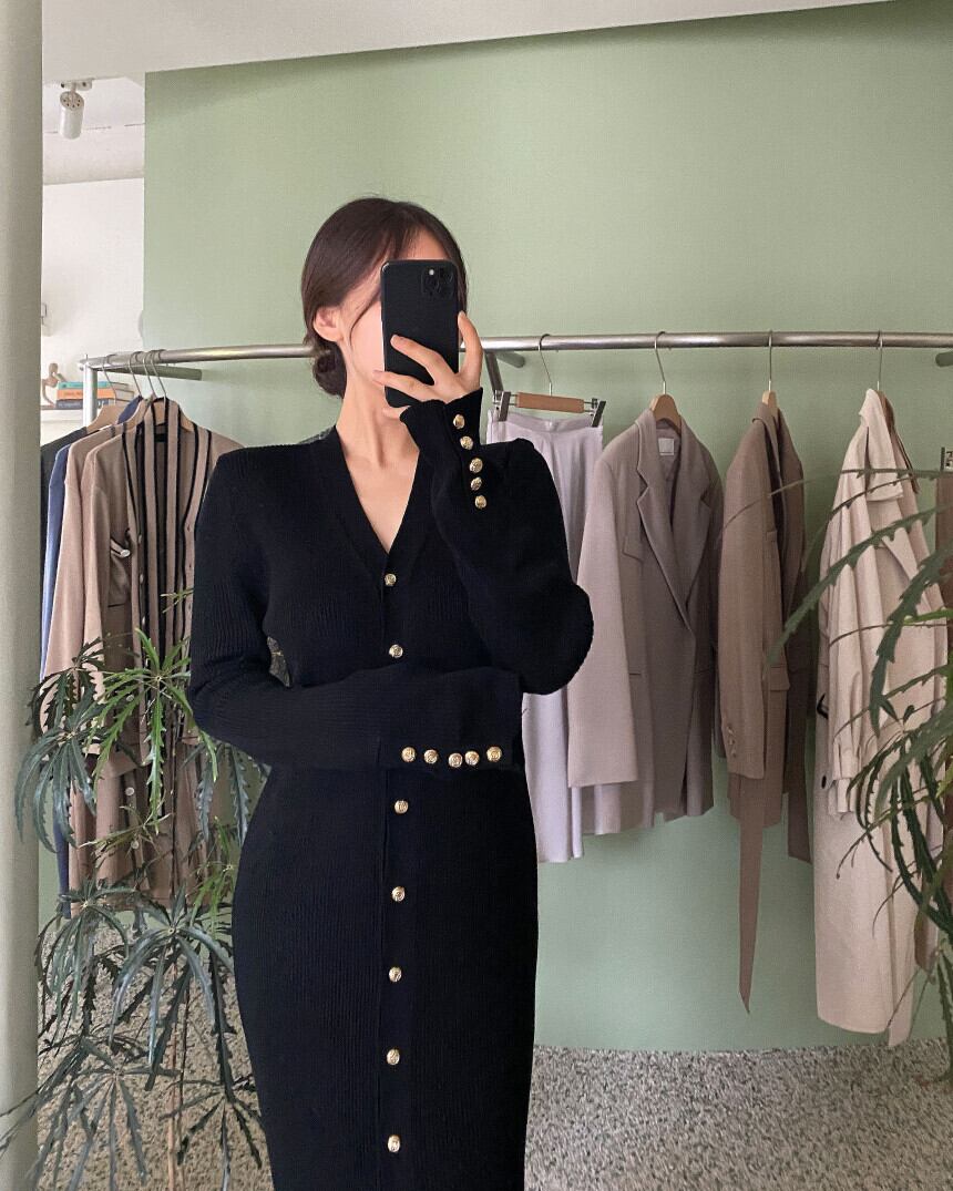 【outer】ロング丈ニットカーデ　M19000