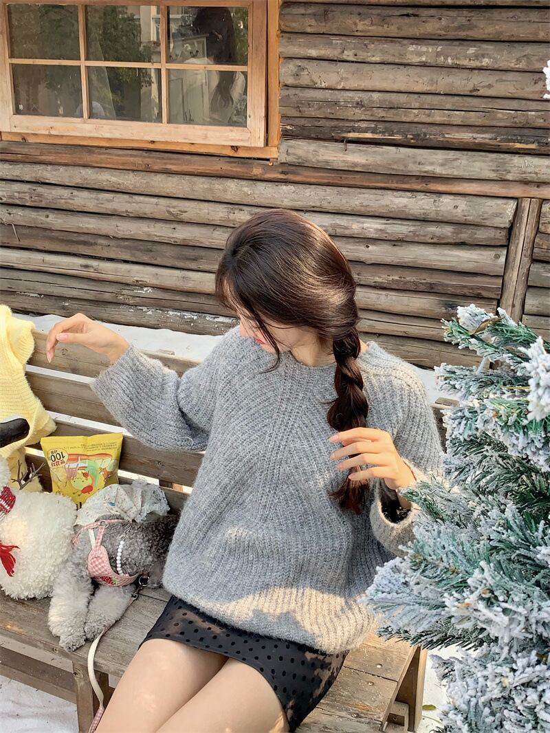 【tops】バックボン付きニットセーター　M27958