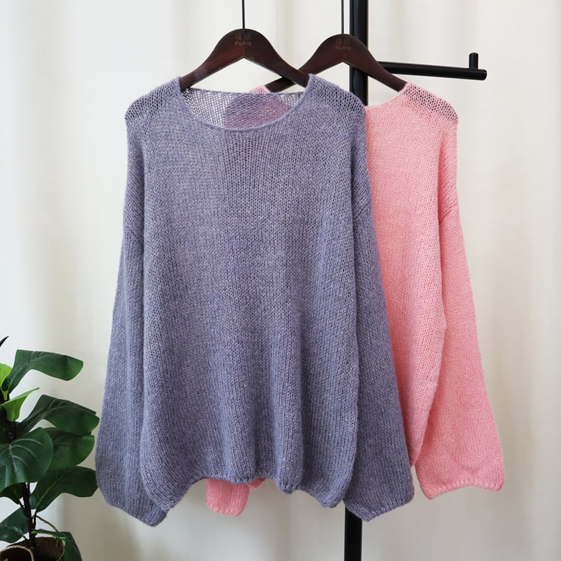 【tops】クルーネックニットセーター　M25505