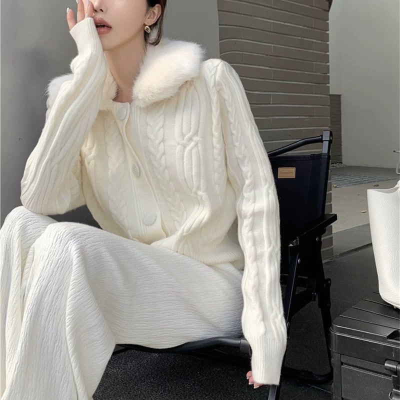 【outer】ファーニットカーデ　M26201