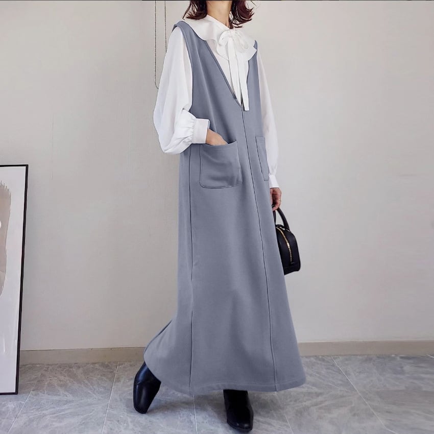 【dress】Vネックベストワンピース　M28037