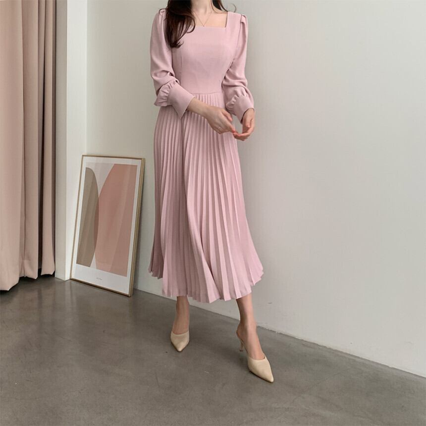 【dress】好感度UP!気質満点レトロスウィート長袖淑女着痩せレディースワンピース G1699