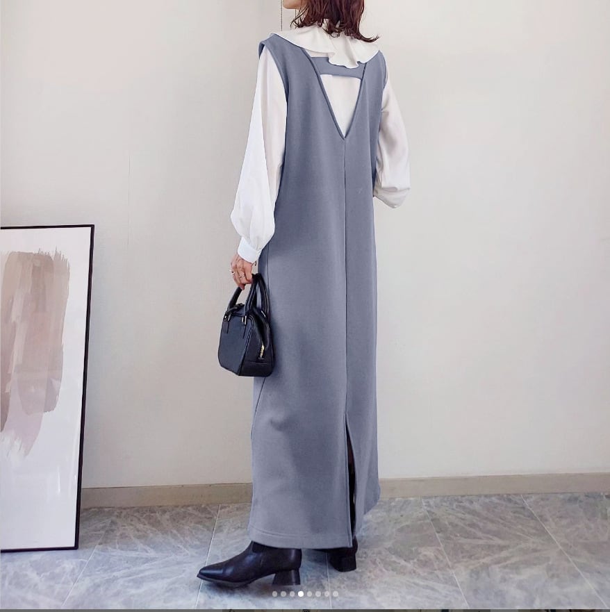【dress】Vネックベストワンピース　M28037