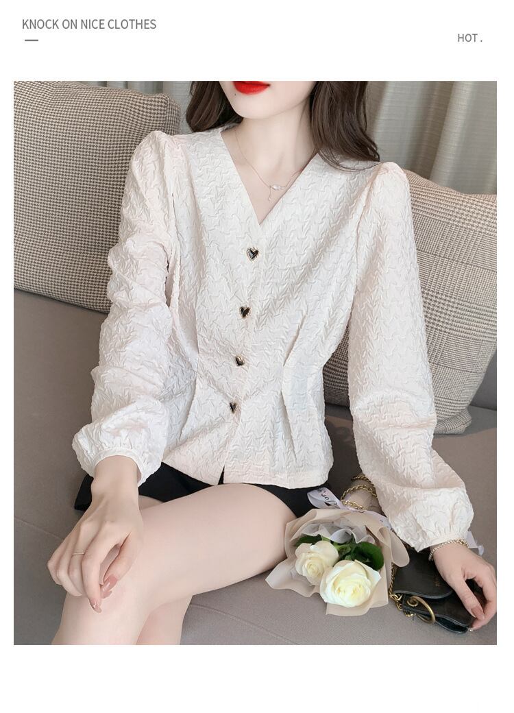 【tops】Vネックシャツトップス　M28618