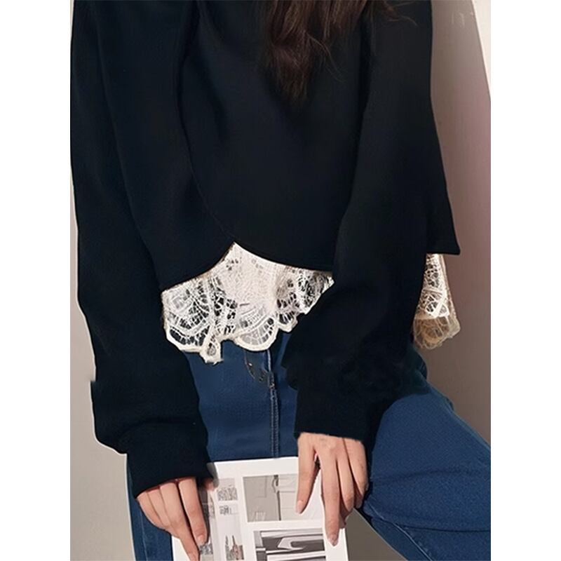 【tops】レース切り替えトップス　M29645