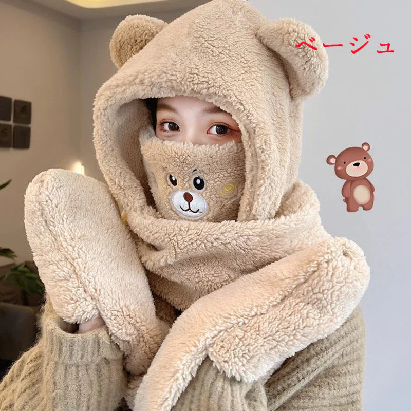 【小物】ふわふわ一体化帽子F8264