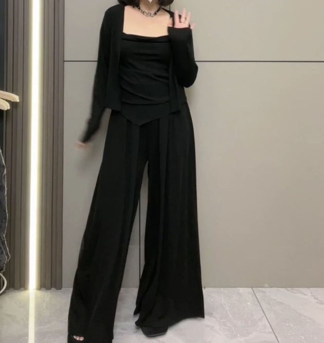 【set】カーディガン+キャミソール+パンツ3点セットG20632