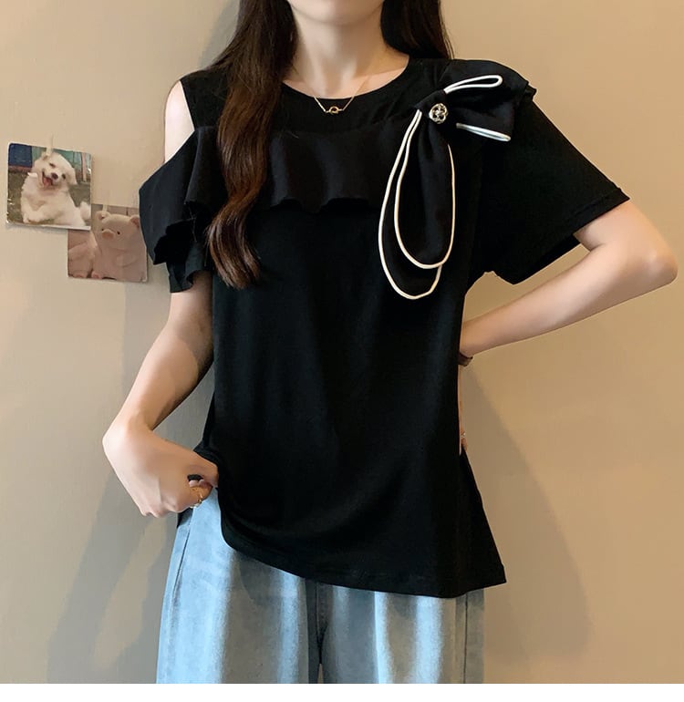 【tops】オフショルダー半袖TシャツG21044