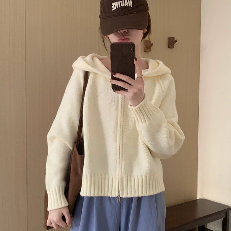 【outer】ファスナーニットカーデ　M27078